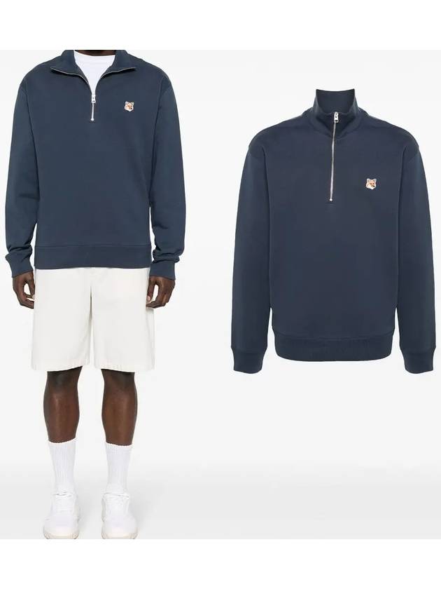 Maison Kitsune Fox Head Patch Men s Half Zip up Sweatshirt MM00314 P476 - POLO RALPH LAUREN - BALAAN 1