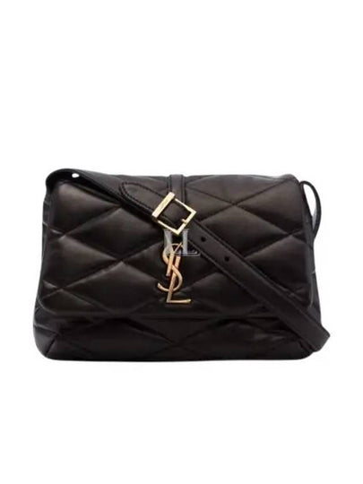 LE 57 Quilted Lambskin Hobo Shoulder Bag Black - SAINT LAURENT - BALAAN 2