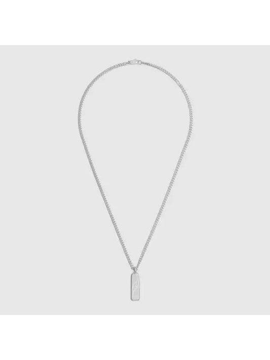 Diagonal Interlocking G Necklace Silver - GUCCI - BALAAN 1