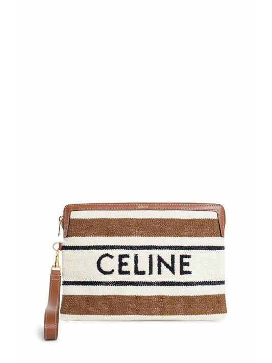 Small Strap Striped Textile With Celine Jacquard Pouch Bag - CELINE - BALAAN 1