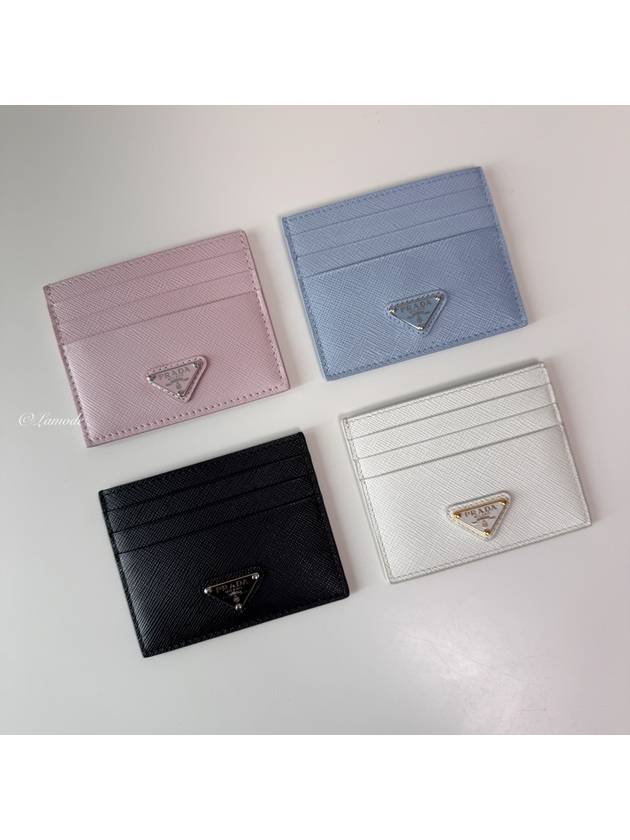 Saffiano Leather Triangle Logo Card Wallet Alabaster - PRADA - BALAAN 3