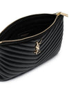 Matelasse Monogram Logo Strap Clutch Bag Black - SAINT LAURENT - BALAAN 5