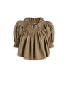 Gather Puff Shoulder Crop Blouse Beige - DIOR - BALAAN 2