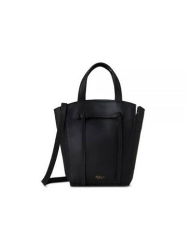 Clovelly Embossed Logo Classic Leather Tote Bag Black - MULBERRY - BALAAN 1