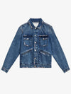 Jango Embroidered Denim Jacket Blue - ISABEL MARANT - BALAAN 1