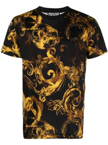 Short Sleeve T Shirt 76GAH6S0 JS287 G89 Black Gold - VERSACE - BALAAN 1