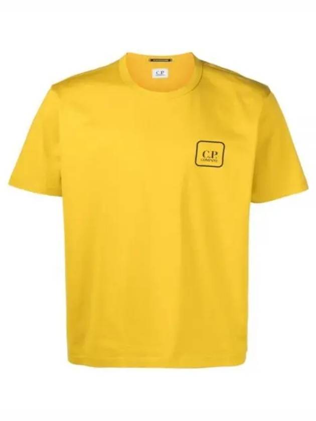 Mercerized Jersey Logo Graphic Short Sleeve T-Shirt Yellow - CP COMPANY - BALAAN 1