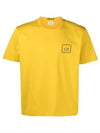 Mercerized Jersey Logo Graphic Short Sleeve T-Shirt Yellow - CP COMPANY - BALAAN 2