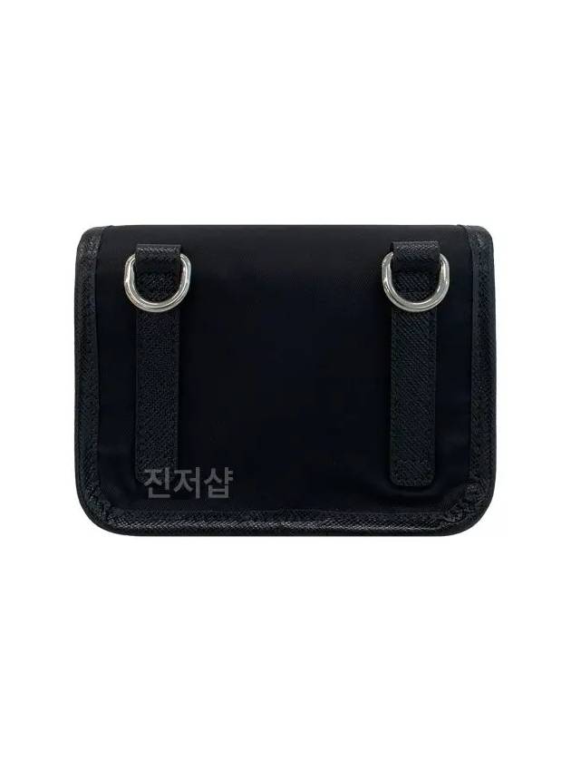 Triangle Logo Mini Re-Nylon Cross Bag Black - PRADA - BALAAN 4