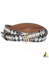 Plaid Check Pattern Leather Belt Beige - BURBERRY - BALAAN 2