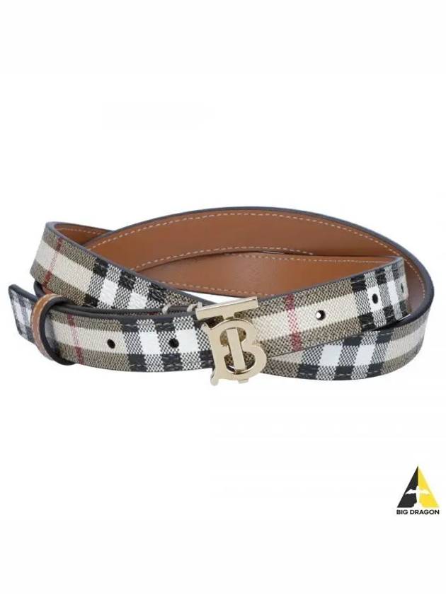 Plaid Check Pattern Leather Belt Beige - BURBERRY - BALAAN 2