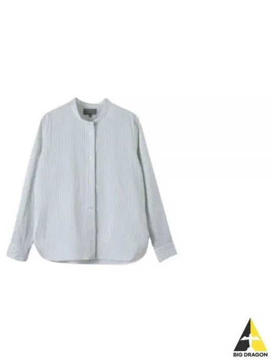 BUTTON THROUGH COLLARLESS SHIRT white PALE GREEN WOSH0259S24KBN WXG - MARGARET HOWELL - BALAAN 1