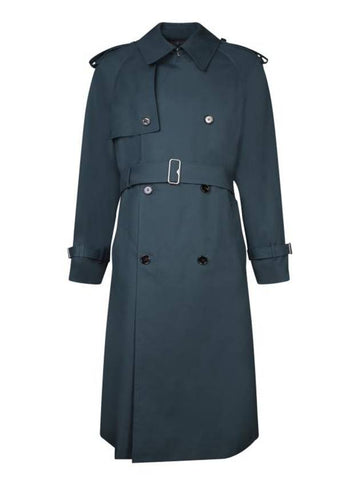 Double Breasted Long Cotton Blend Trench Coat Anchor - BURBERRY - BALAAN 1