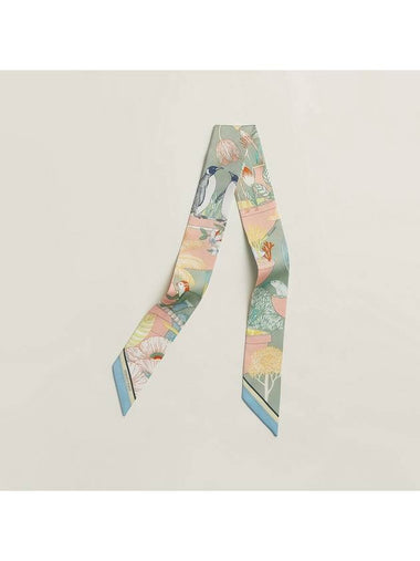 Precious Paradise Twilly Scarf Vert Amande - HERMES - BALAAN 1