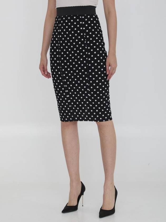 Midi Skirt F4CWKT FSUBG HNZQW BLACK WHITE - DOLCE&GABBANA - BALAAN 3