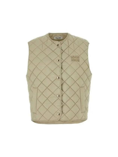 Logo Patch Quilted Padded Vest ML1126SOOO15PU F0036 - MIU MIU - BALAAN 1