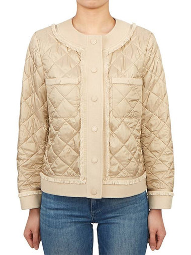 Ferro Short Quilted Fringing Jacket Beige - MAX MARA - BALAAN 1