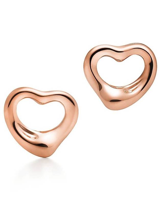 Elsa Peretti Open Heart Stud Earrings Rose Gold - TIFFANY & CO. - BALAAN 2