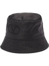 V Logo Signature Bucket Hat Black - VALENTINO - BALAAN 1