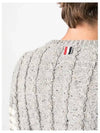 Donegal Twist Cable 4-Bar Classic Crewneck Knit Top Light Grey - THOM BROWNE - BALAAN 6