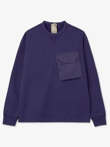 Garment dyed crew neck pocket sweatshirt purple blue 22CTCUF03144774FW22 - TEN C - BALAAN 1