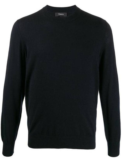 Crew Neck Wool Knit Top Navy - THEORY - BALAAN 2