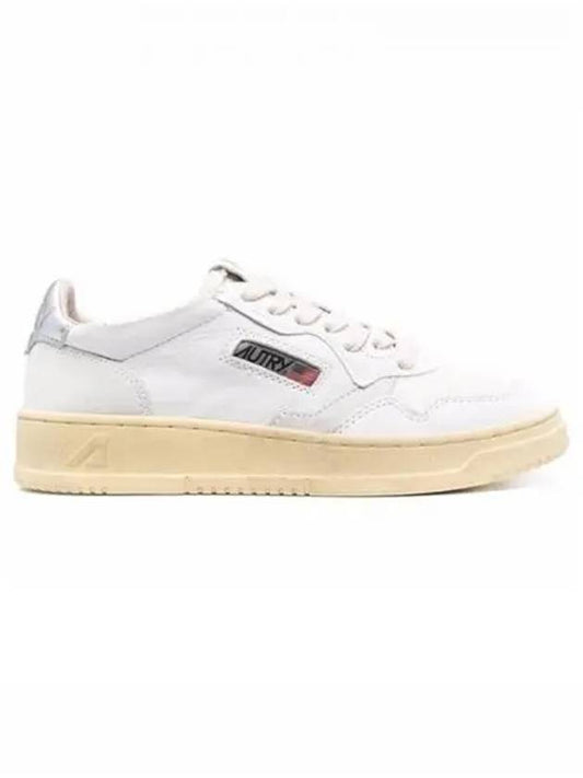 Medalist Leather Suede Silver Tab Low Top Sneakers White - AUTRY - BALAAN 2