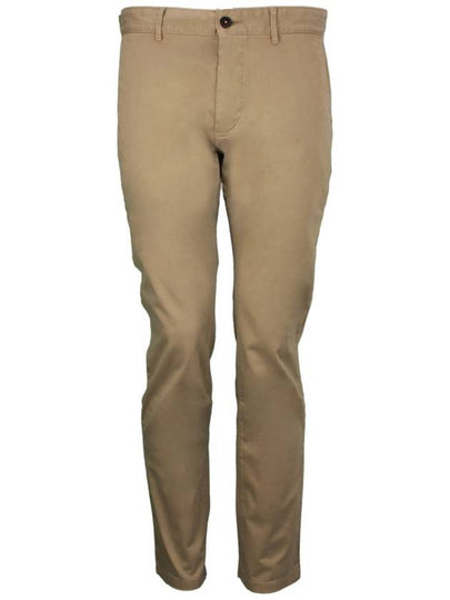 Slim Fit Stretch Cotton Satin Chino Straight Pants Brown - HUGO BOSS - BALAAN 2