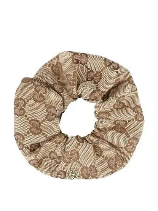 GG Logo Plaque Canvas Scrunchie Beige - GUCCI - BALAAN 2