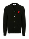 Red Waffen V neck Cardigan Black AX N008 051 1 - COMME DES GARCONS - BALAAN 2