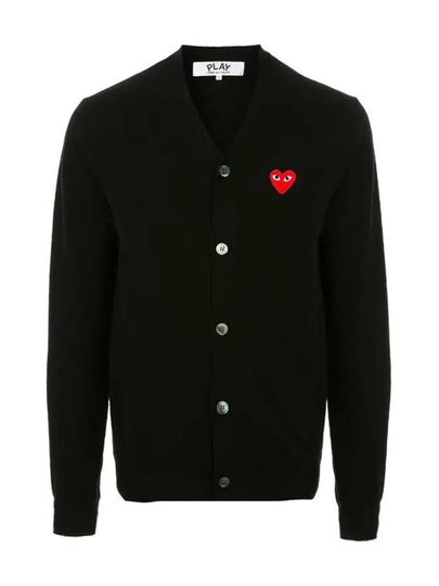 Red Waffen V neck Cardigan Black AX N008 051 1 - COMME DES GARCONS - BALAAN 2