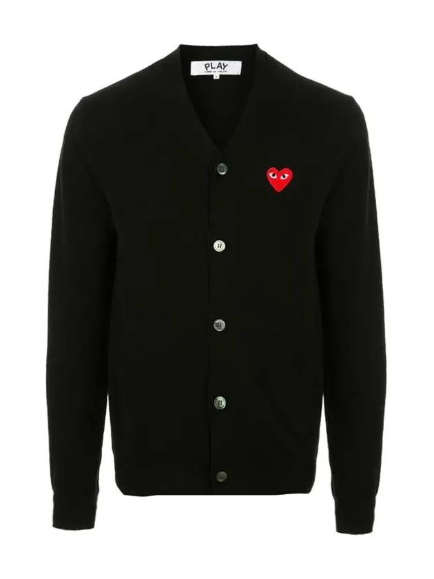 Red Waffen V neck Cardigan Black AX N008 051 1 - COMME DES GARCONS - BALAAN 1