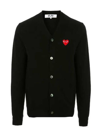 Red Waffen V neck Cardigan Black AX N008 051 1 - COMME DES GARCONS - BALAAN 1