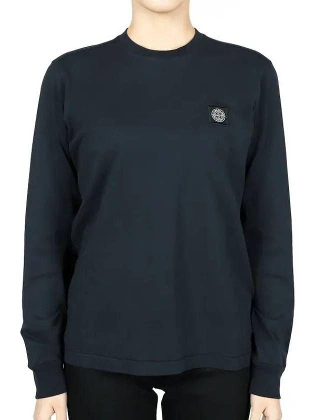 Kids Logo Patch Long Sleeve T-Shirt Navy - STONE ISLAND - BALAAN 1