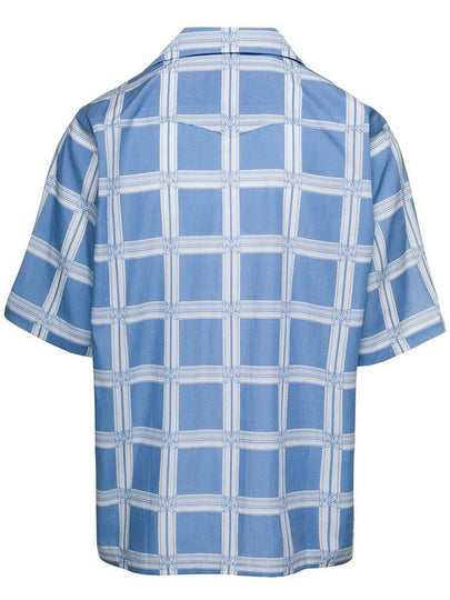 Light Blue Bowling Shirt With All-Over Graphic Print In Cotton Blend Man - NEEDLES - BALAAN 2