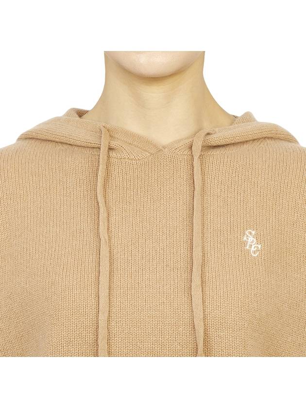 Embroidered Logo Cashmere Hoodie Brown - SPORTY & RICH - BALAAN 7