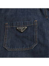 Triangle Logo Denim Shirt Jacket Navy - PRADA - BALAAN 4