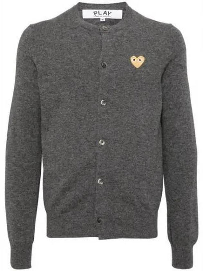 Gold Heart Wappen Wool Cardigan Grey - COMME DES GARCONS - BALAAN 2