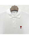 Heart Logo Polo Shirt White - AMI - BALAAN 6