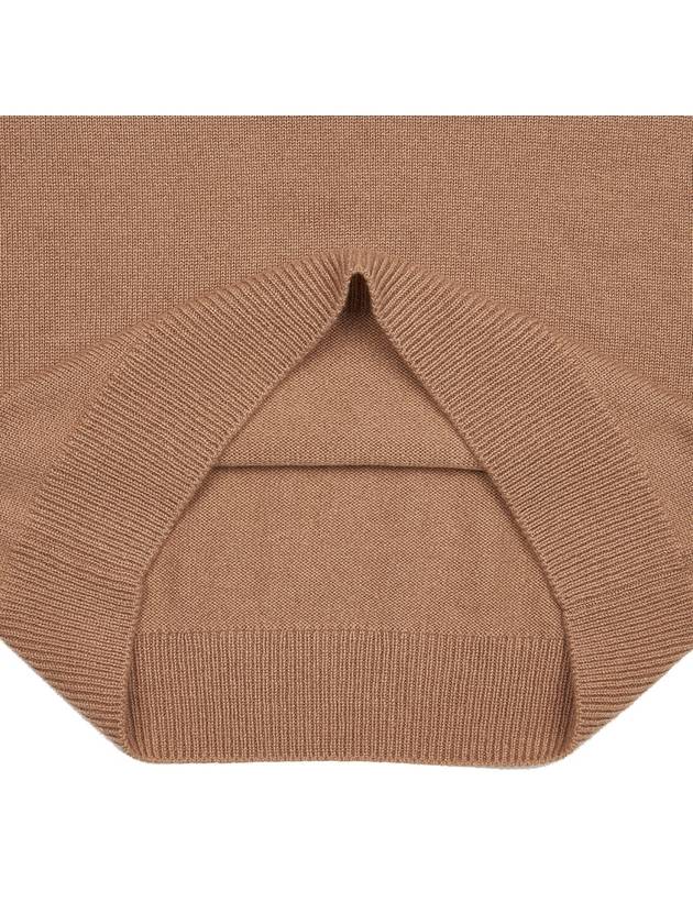 Triomphe Jacquard Crew Neck Heritage Cashmere Knit Top Camel - CELINE - BALAAN 8