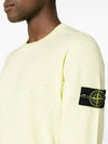 Compass Badge Ribbed Cotton Knit Top Lemon - STONE ISLAND - BALAAN 5