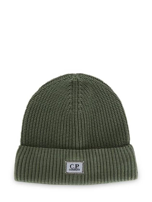 Logo Cotton Beanie Green - CP COMPANY - BALAAN 1