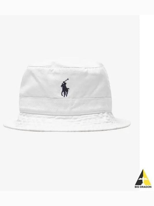 Cotton Chino Bucket Hat White - POLO RALPH LAUREN - BALAAN 1