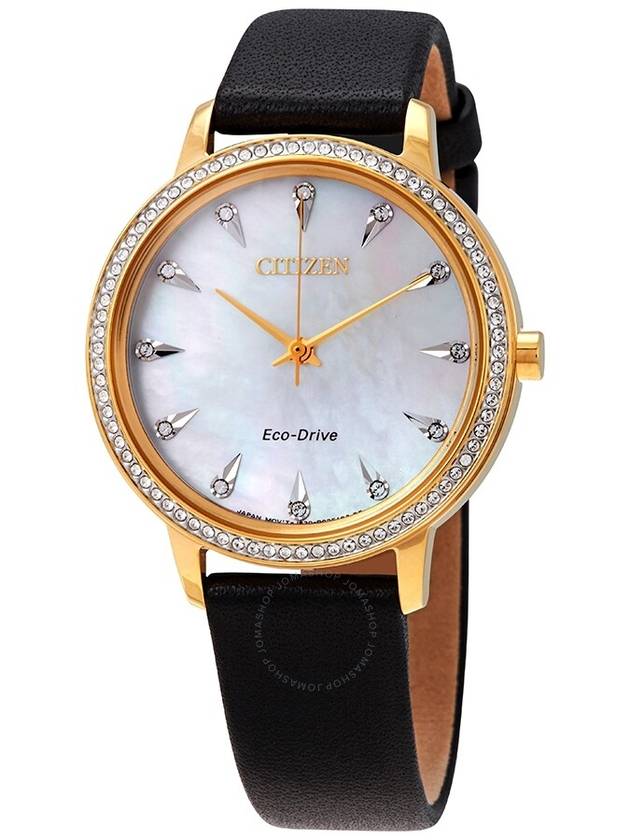 Citizen Silhouette Crystal Mother of Pearl Dial Ladies Watch FE7042-07D - CITIZEN - BALAAN 1