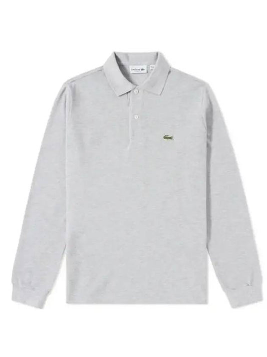 Classic Fit Long Sleeve Polo Shirt Grey - LACOSTE - BALAAN 1