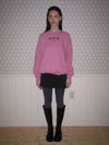 Triple butterfly embroidery sweatshirt deep pink - LETTER FROM MOON - BALAAN 7