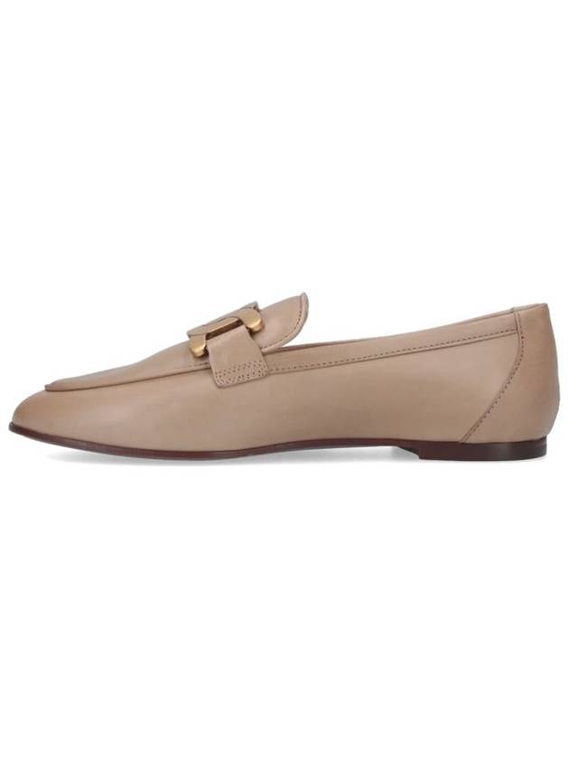 Kate Metal Logo Leather Loafers Beige - TOD'S - BALAAN 4