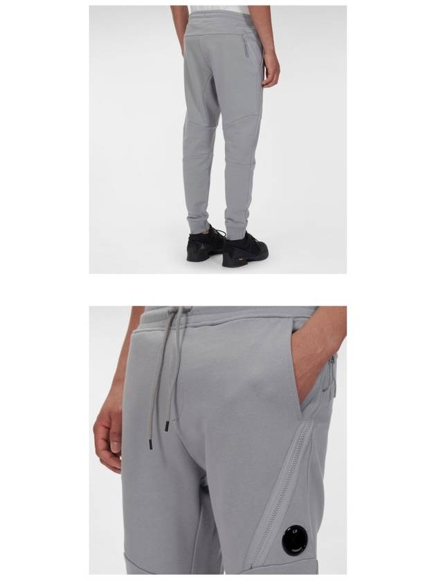 Men's Diagonal Lens Wappen Fleece Track Pants Grey - CP COMPANY - BALAAN 6