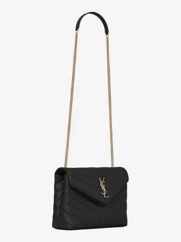 Bronze Monogram Loulou Matelasse Y Leather Small Shoulder Bag Black - SAINT LAURENT - BALAAN 3