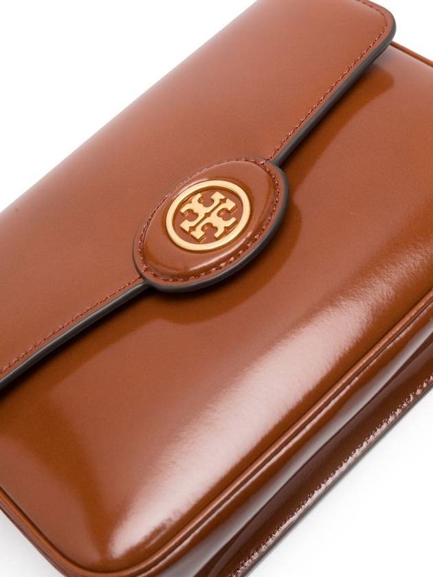 Robinson Spazzolato Convertible Logo Shoulder Bag Marone - TORY BURCH - BALAAN 7